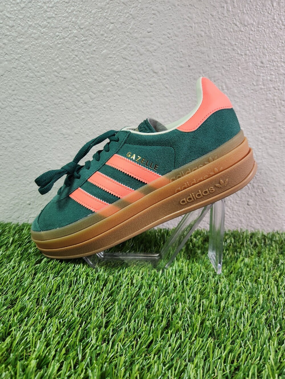 adidas Originals Gazelle Bold J 'Coral Green' Shoe / JQ7408 / Youth 7, Women's 8
